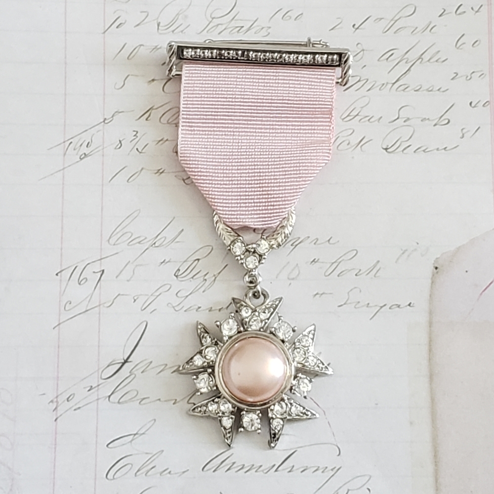 Pink Ribbon Maltese Cross Brooch